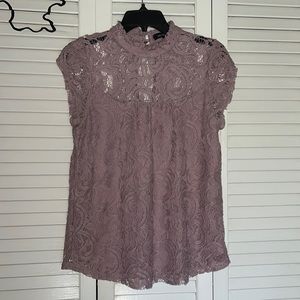 Heart Soul Dusty Rose Close Neck Top